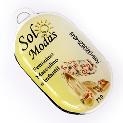 Chaveiro Chapinha Metálica Retangulo Arredondado