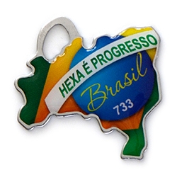 Chaveiro Chapinha Metálica mapa do Brasil
