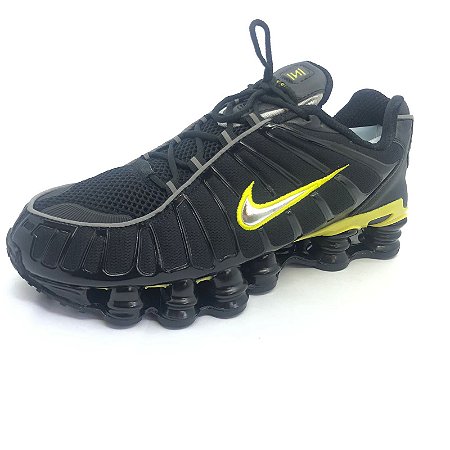 nike shox prata e amarelo
