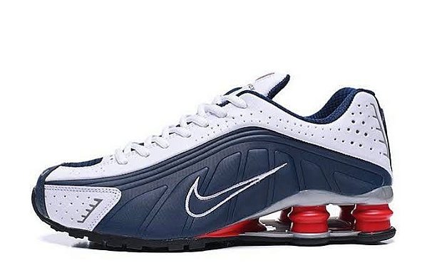 Tênis Nike Shox R4 Branco com azul mola vermelho Masculino l A & - A&D1958