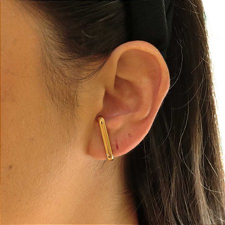 Brinco Ear Hook banhado em ouro 18k