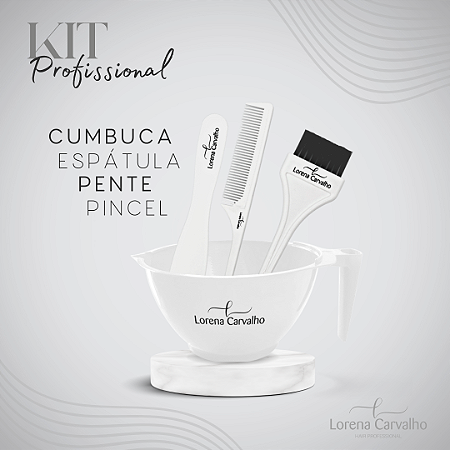 Kit Profissional Pincel + Espátula + Cumbuca + Pente