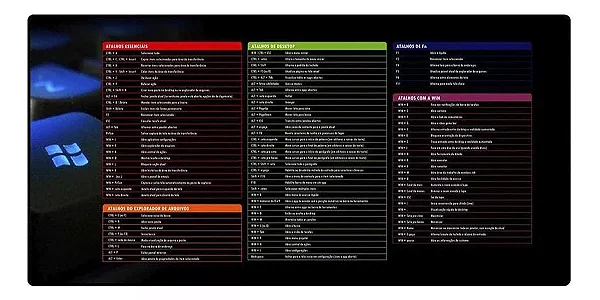 Mouse Pad Gamer  MP-7035C-38 - Exbom ( Atalhos do Teclado)