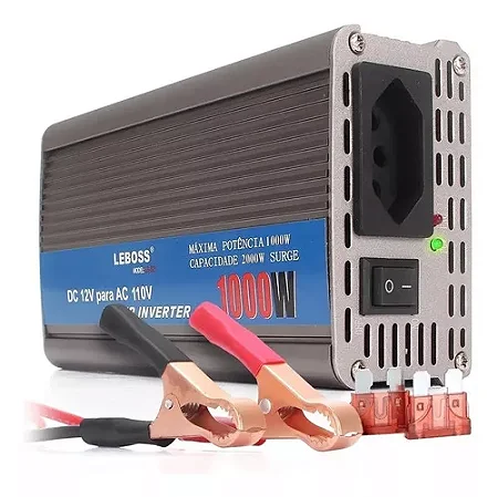 Inversor de Potência 1000W - 12V - 110V/220 - LEBOSS