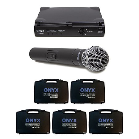 Kit 5 Microfones sem Fio TK-U120 UHF Onyx