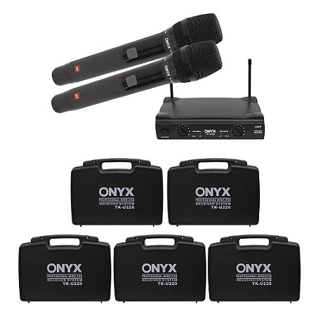 Kit 5 Microfones sem Fio Duplo TK U220 UHF Onyx
