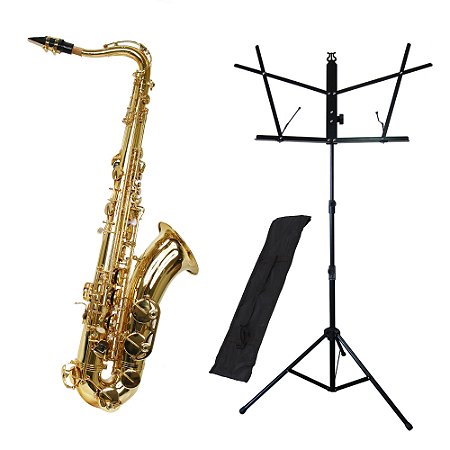 Kit Saxofone Tenor TS 200 Laqueado New York + Estante de Partitura S1