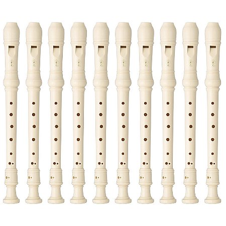 Kit 10 Flautas Doce Soprano Germânica Em C YRS-23 Yamaha