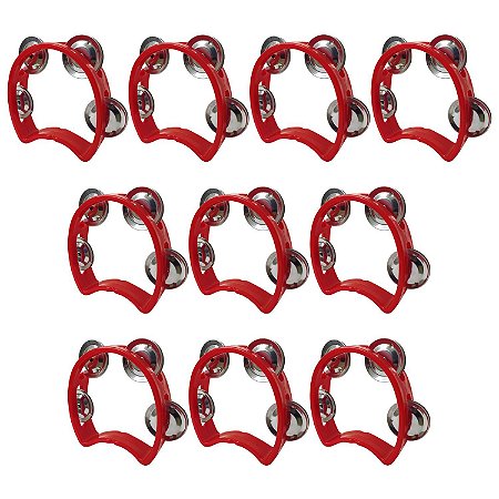 Kit 10 Pandeiros Meia Lua Infantil Vermelho New York