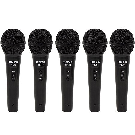 Kit 5 Microfones Dinâmicos com Fio TK 10 Onyx