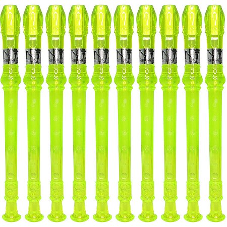 Kit 10 Flautas Doce Germânica Verde Translucida FL 20G G NY
