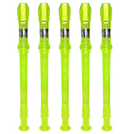 Kit 5 Flautas Doce Germânica Verde Translucida FL 20G G NY
