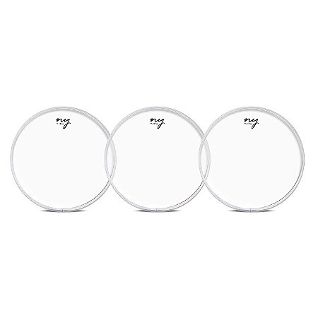 Kit 3 Peles Clear Transparente para Bateria 14" New York