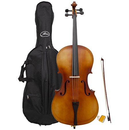 Violoncelo Envelhecido AL 1210 4/4 E Alan Com Capa Arco Breu