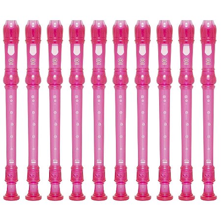 Kit 25 Flautas Doce Soprano Germânica YRS-20G Rosa Yamaha