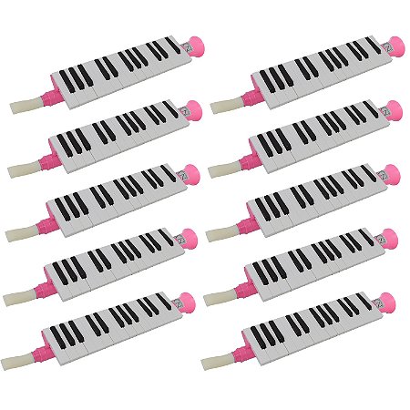 Kit 10 Escaletas Melódica 27 Teclas Rosa New York