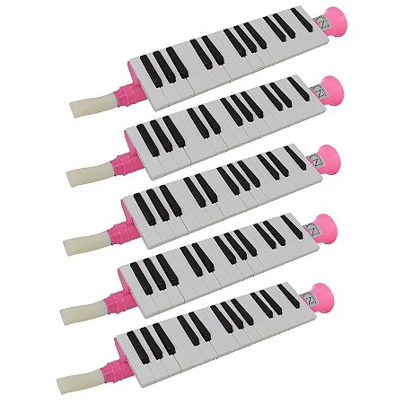Kit 5 Escaletas Melódica 27 Teclas Rosa New York