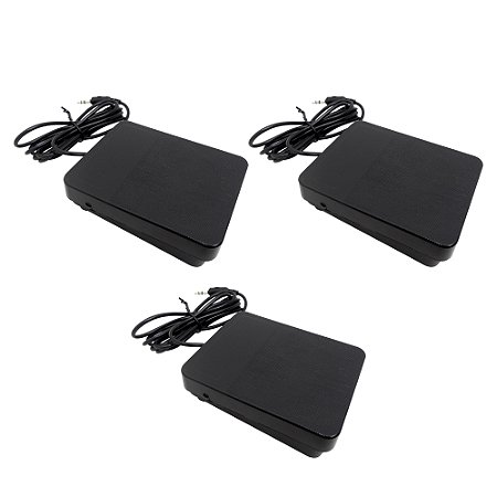 Kit 3 Pedais Sustain Rhythmic para Teclado e Piano Digital