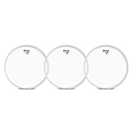 Kit 3 Peles Clear Transparentes para Bateria 10" New York