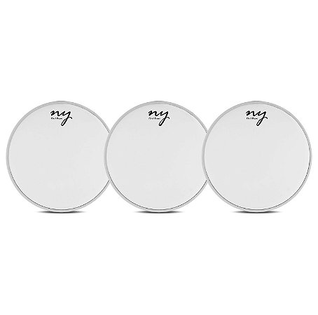 Kit 3 Peles Porosas para Bateria 12" Branca New York