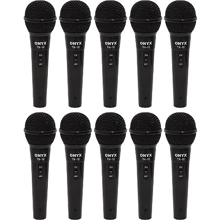 Kit 100 Microfones Dinâmicos com Fio TK 10 Onyx