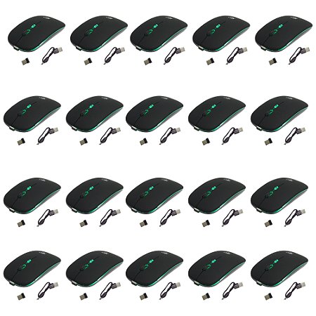 Kit 50 Mouses Sem Fio Recarregável Mega M185 com Led DPI Ajustável
