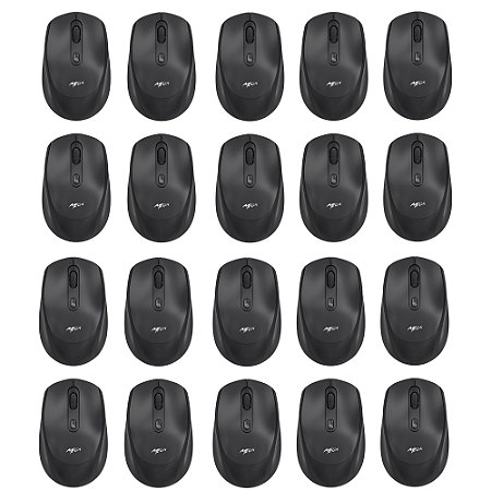 Kit 100 Mouses Sem Fio Recarregável Mega M180 Preto DPI Ajustável