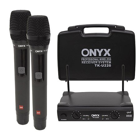 Microfone sem Fio Duplo TK U220 UHF Onyx