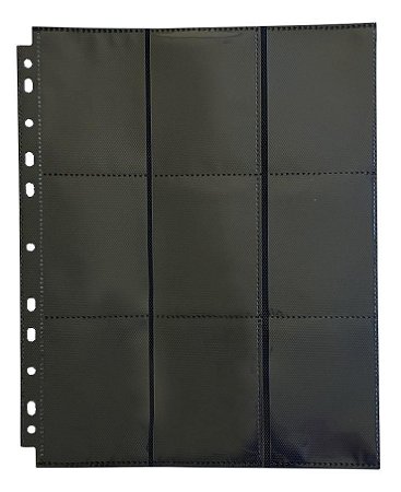 Folha De Fichario A4 Preta 18 Bolsos