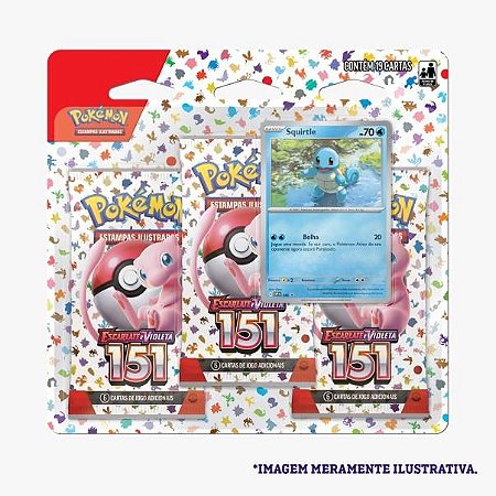 Card Pokémon Blister Triplo EV3.5 151 Squirtle