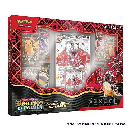 Card Pokémon Box Destinos de Paldea Charizard Ex Brilhante