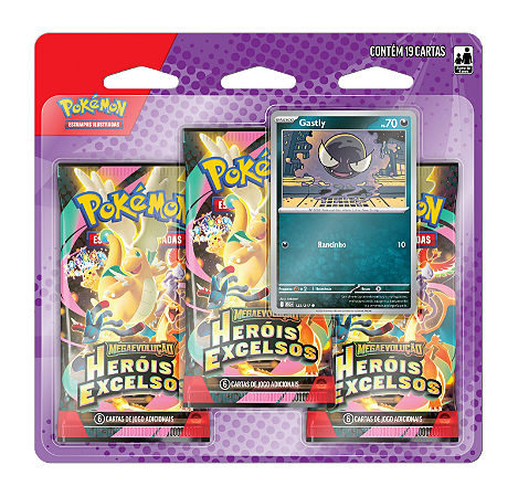 Card Pokémon Blister Triplo ME02.5 Heróis Excelsos Gastly