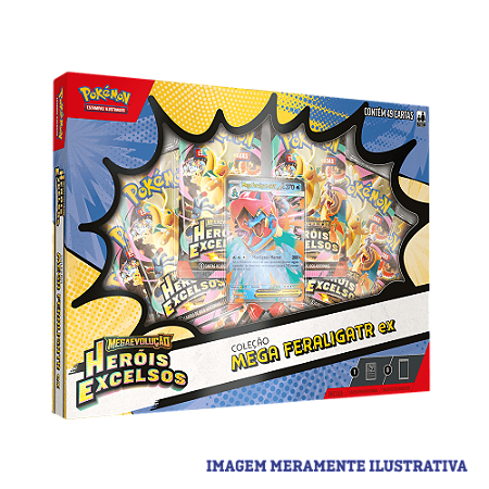 Card Pokémon Box Heróis Excelsos Mega Feraligatr Ex