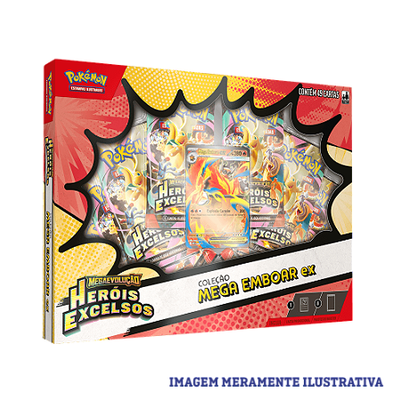 Card Pokémon Box Heróis Excelsos Mega Emboar Ex
