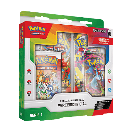 Card Pokémon Coleção Ilustração Parceiro Inicial Série 1