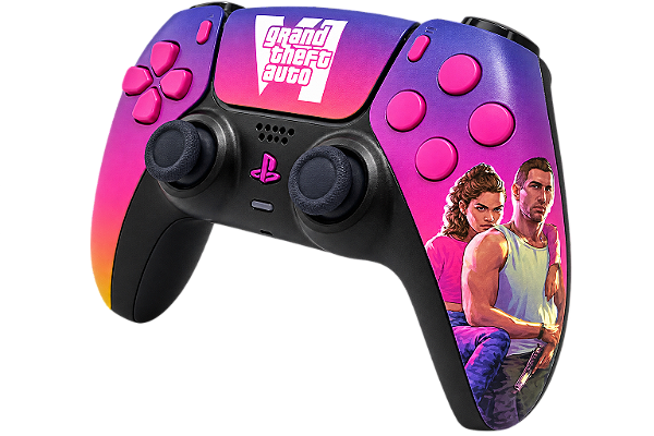 PS5 Controle Casual GTA VI com grip e Analógicos Magnéticos TMR