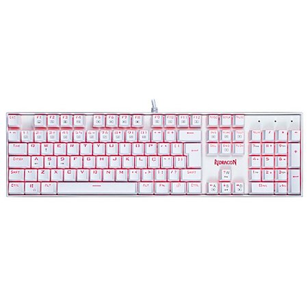 Teclado Mecânico Redragon Mitra Single Color Lunar White Switch Azul