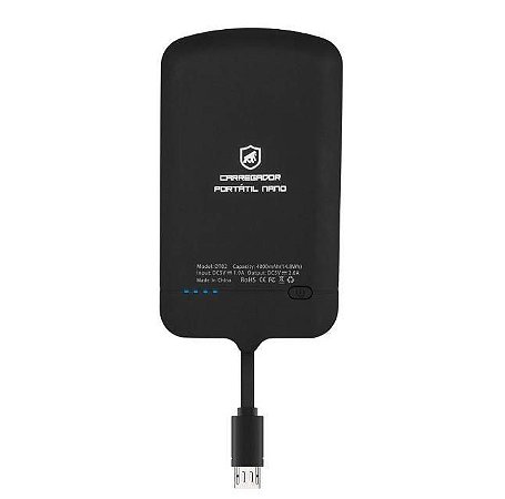 Carregador Portátil Gshield Nano Snap Micro USB V8 4.000mAh
