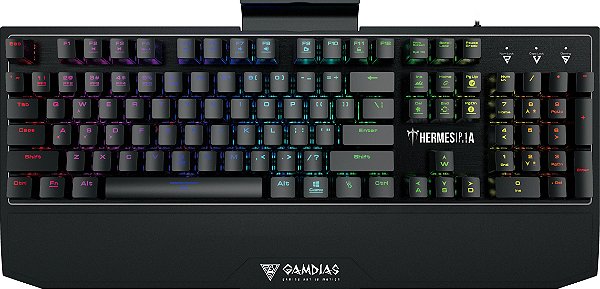 Teclado Mecânico Gamdias Hermes P1A RGB Switch Azul