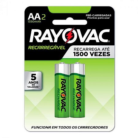 Pilha Rayovac Recarregável Eco AA C/2 1350MAH