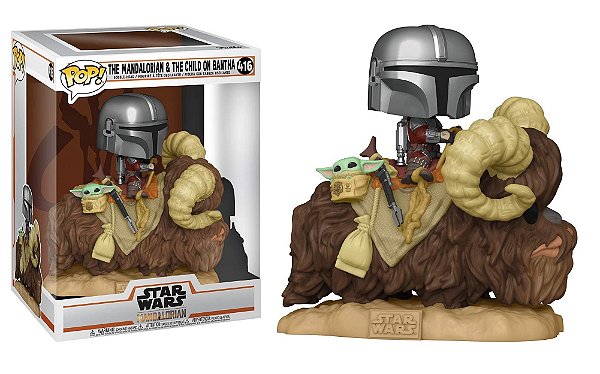 Pop Star Wars The Mandalorian & The Child on Bantha 416