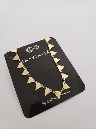 Colar Triangle (curto)- Banho de ouro 18k