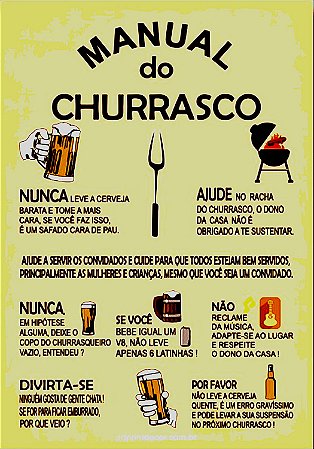 Quadros decorativo manual do churrasqueiro