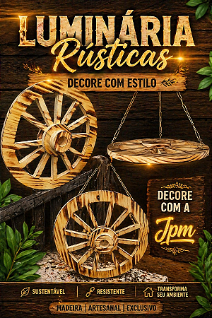 Luminária pendente roda de carroça
