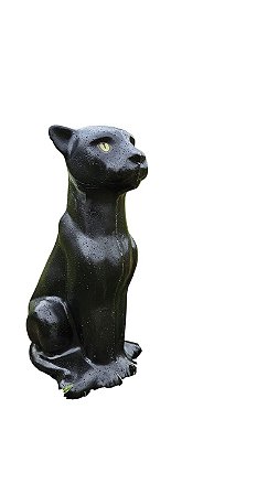 Estatueta Pantera Negra de Cimento Decoração