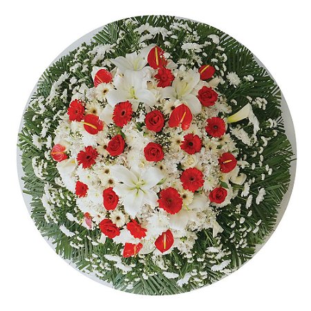 Coroa de Flores Roseira Luxo Vermelha - Tam 1,40 de diâmetro (FRETE GRÁTIS)