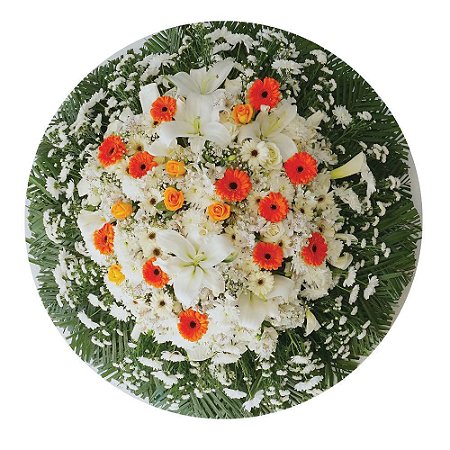 Coroa de Flores Roseira Luxo Coral - Tam 1,40 de diâmetro (FRETE GRÁTIS)