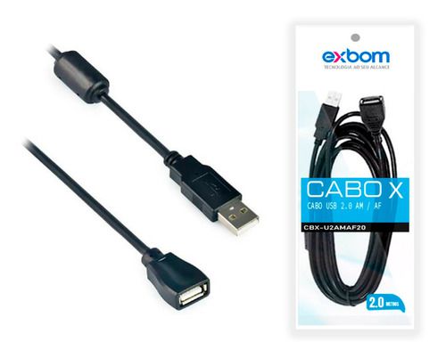 Cabo Extensor USB 2.0 AM/AF 2 Metros Tipo a Macho/Type a femea
