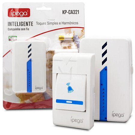 Campainha Sem Fio Longo Alcance Residencial Comercial Ipega KpCA321