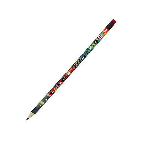 LÁPIS PRETO LIGA DA JUSTIÇA COM BORRACHA - TRIS